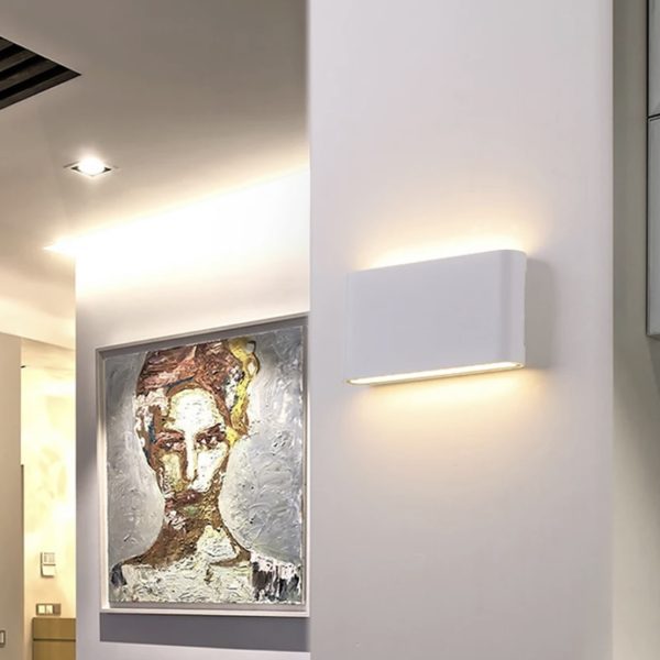 Двупосочен LED прожектор за фасада, бял 12W – Премиум осветление за елегантни външни фасади