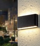 Двупосочен LED фасаден прожектор, плосък дизайн, черен – издръжливо и съвременно осветление за луксозни фасади