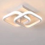 LED полилей, припокриващ дизайн, бял – регулируемо осветление, идеален за спалня или хол