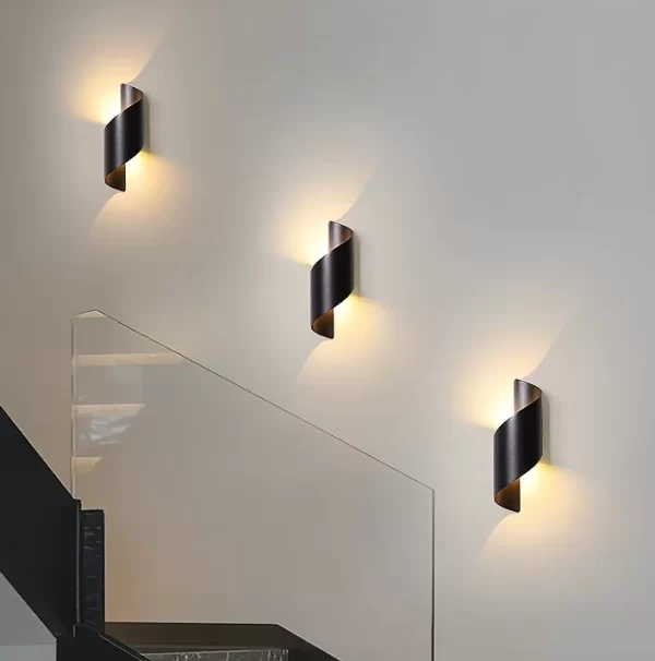 LED Premium фасадно осветление тип спирала, черно – уникално и издръжливо осветление за модерни сгради