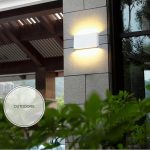 Двупосочен LED прожектор за фасада, бял 12W – Премиум осветление за елегантни външни фасади