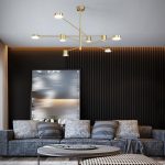 Модерен асиметричен LED csillár, 3851/4+4, Златист – Перфектен за добавяне на луксозен акцент в спалнята или хола