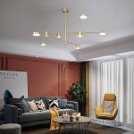 Модерен асиметричен LED csillár, 3851/4+4, Златист – Перфектен за добавяне на луксозен акцент в спалнята или хола