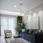 Модерен асиметричен LED csillár, 3851/4+4, Златист – Перфектен за добавяне на луксозен акцент в спалнята или хола