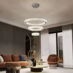 Модерен висящ csillár Premium DM 9050-600 Сребрист – Стилно осветление за спални и съвременни пространства