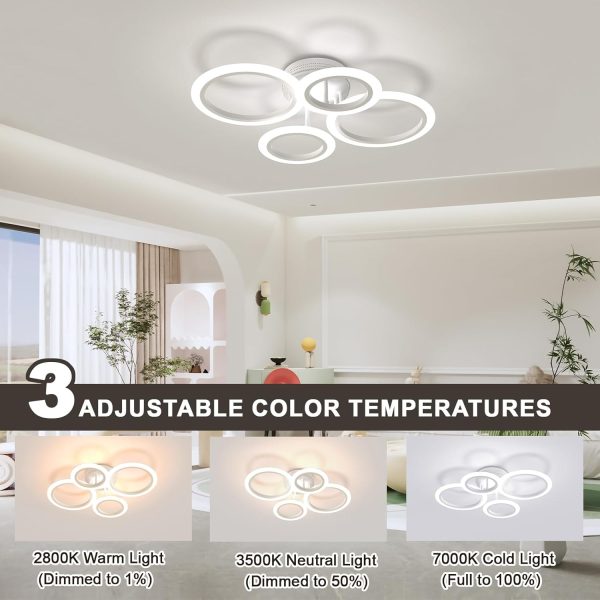 Елегантен LED csillár 6601/2+2 Бял с Дистанционно – Регулируема Интензивност и Персонализирана Светлина