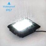 Соларен LED прожектор 120W с дистанционно управление – модерен дизайн и водоустойчивост IP67, подходящ за големи външни пространства