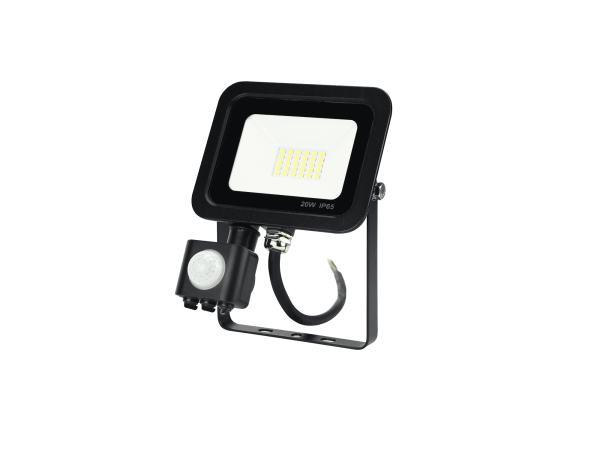 LED прожектор Luminastar с датчик за движение 20W – Перфектен за дълготрайно осветление и стилни външни зони