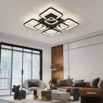 Премиум LED полилей с дистанционно управление, 256W DM6548/4+4-BK, Черен – Перфектен за персонализирано осветление в стилни интериори