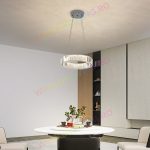 Луксозен LED полилей, кръгъл дизайн с кристали DM 7102-400CH сребрист – Перфектен за съвременни всекидневни и трапезарии