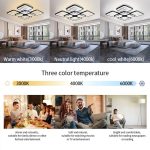 Премиум LED полилей с дистанционно управление, 256W DM6548/4+4-BK, Черен – Перфектен за персонализирано осветление в стилни интериори