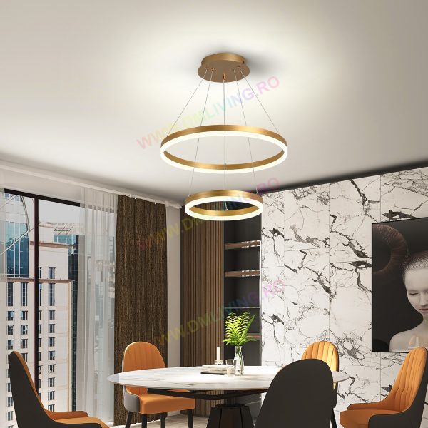 LED висящ csillár, кръгъл дизайн, DM 1719/500-GD, златист – Премиум решение за съвременни стаи и всекидневни