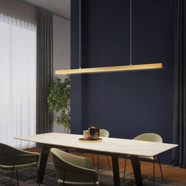 LED осветително тяло пендел 100см DM Slim Gold с дистанционно управление димируемо – регулируемо и елегантно осветление за интериори