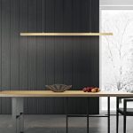 LED осветително тяло пендел 100см DM Slim Gold с дистанционно управление димируемо – регулируемо и елегантно осветление за интериори
