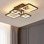 LED полилей, геометричен дизайн с дифузно осветление, DM K002-4, кафяв – елегантно осветление за модерни стаи
