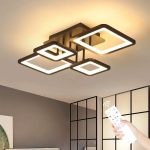 LED полилей, геометричен дизайн с дифузно осветление, DM K002-4, кафяв – елегантно осветление за модерни стаи