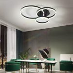 LED полилей, кръгъл дизайн с ефективно осветление, черен DM 1709-B – Премиум осветление за съвременни пространства