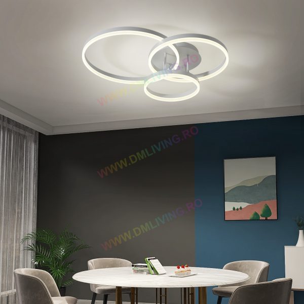 LED полилей, модерен дизайн с ефективно осветление, бял DM 1709-WH – стилно осветление за стаи и офиси
