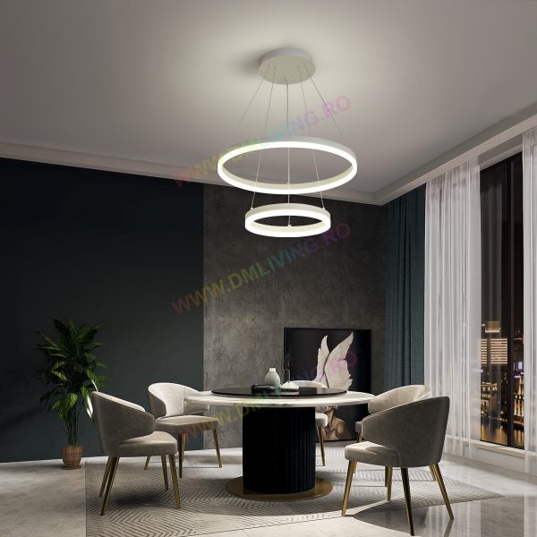Съвременен кръгъл LED csillár DM 1719/500-WH, Бял – Модерно осветление за елегантни пространства