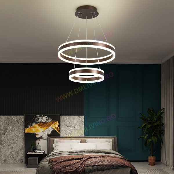 Модерен LED кръгъл csillár DM 1768/500-COF, Кафяв – Елегантно осветление за съвременни пространства