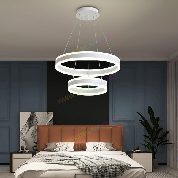 Модерен LED кръгъл csillár DM 1768/500-WH, Бял – Елегантно осветление за съвременни интериори
