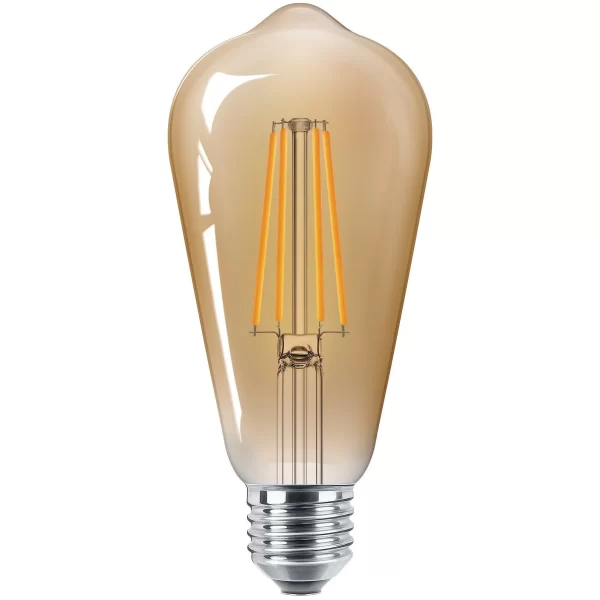 LED крушка Filament Clasic ST64 E27 6.5W 2200K Златист – Ретро дизайн и висококачествена светлина за изискани пространства