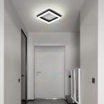 LED полилей, Геометричен и Модерен Дизайн, Черен 6081F-BK, 50W – Стилно Осветление за Съвременни Интериори