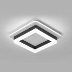 LED полилей, Геометричен и Модерен Дизайн, Черен 6081F-BK, 50W – Стилно Осветление за Съвременни Интериори