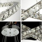 Луксозен LED полилей, модерен дизайн с кристали, бял DM 7017-600 – Елегантно осветление за стаи и офиси