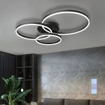 LED полилей, кръгъл дизайн с ефективно осветление, черен DM 1709-B – Премиум осветление за съвременни пространства