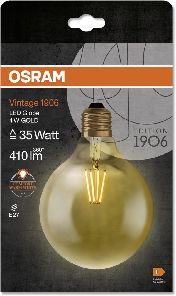 LED крушка с нажежаема жичка Glob G125 6.5W 2200K – Класически дизайн и ефективно осветление за елегантни пространства