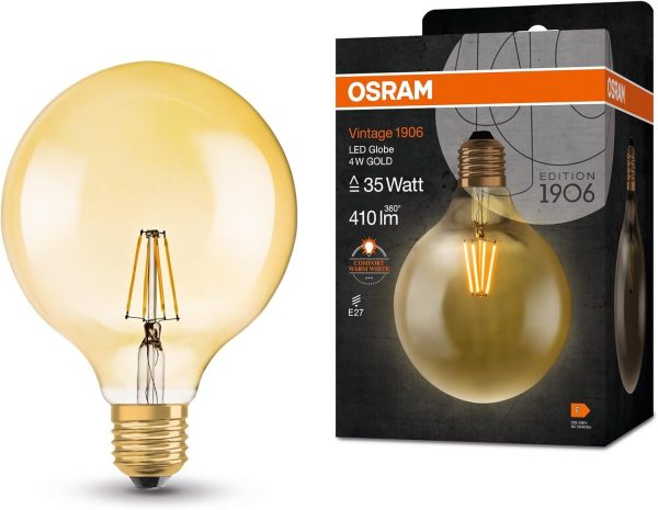 LED крушка с нажежаема жичка Glob G125 6.5W 2200K – Класически дизайн и ефективно осветление за елегантни пространства