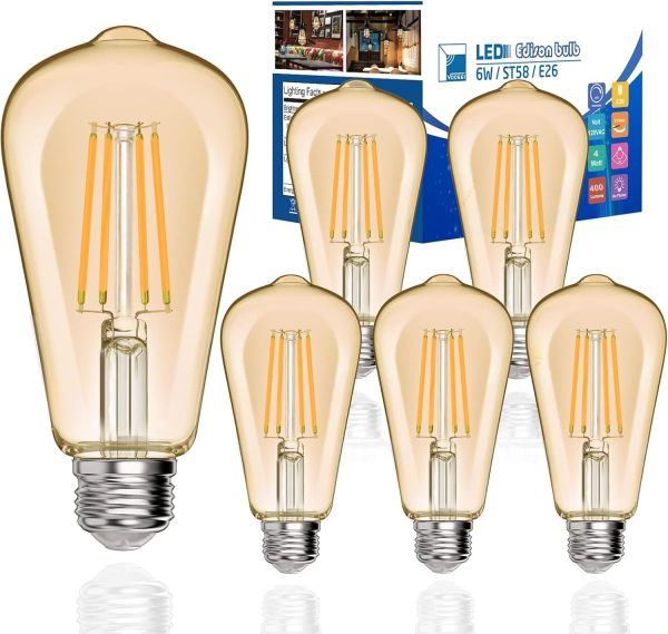 LED крушка Filament Clasic ST64 E27 6.5W 2200K Златист – Ретро дизайн и висококачествена светлина за изискани пространства