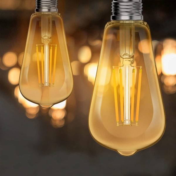 LED крушка Filament Clasic ST64 E27 6.5W 2200K Златист – Ретро дизайн и висококачествена светлина за изискани пространства