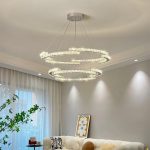 Луксозен LED csillár, Двоен Дизайн с Кристали и Мощно Осветление, 198W DM 5960/500-BK, Хром – Премиум Осветление за Модерни Стаи
