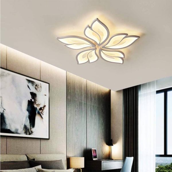 LED полилей, артистичен и премиум дизайн, бял 6553/5-WH – ефективно осветление за стаи и офиси
