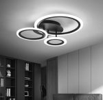 Модерен LED кръгъл полилей Черен DM001-3 – Елегантен дизайн и многофункционалност, идеален за съвременна всекидневна