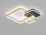 Луксозен LED csillár Черно/Златно, DM57, С Дистанционно Управление, 3 Вида Светлина, Регулируема Интензивност, 132W – Елегантно Осветление За Спалня