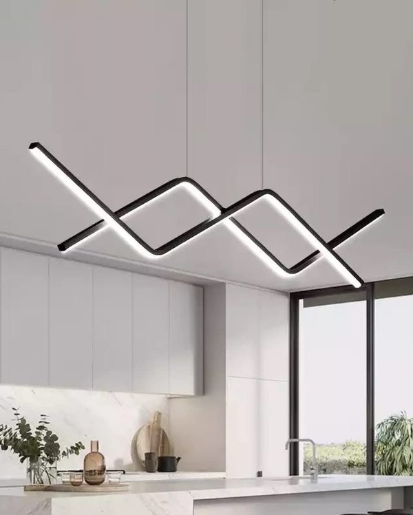 LED висящ полилей Черен DM1707 – Модерен дизайн и ефективно осветление, подходящ за луксозни трапезарии