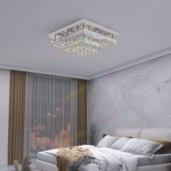 Елегантен LED csillár 50x50см DM 1102-500F с блестящ дизайн и кристали – Луксозно осветление за съвременни пространства