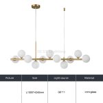 LED сферичен полилей DM 369-11GD Златен с 11 светлинни глобуса – Модерно осветление и премиум дизайн за изискани интериори