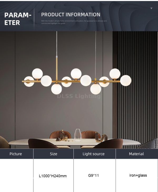 LED сферичен полилей DM 369-11GD Златен с 11 светлинни глобуса – Модерно осветление и премиум дизайн за изискани интериори