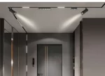 Модерна въртяща се LED решетка с магнитна шина 18W черна – вградена неутрална светлина за съвременни среди