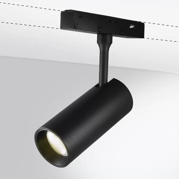 Модерен LED прожектор с регулируема магнитна шина 10W Черен – Топло осветление за елегантни пространства