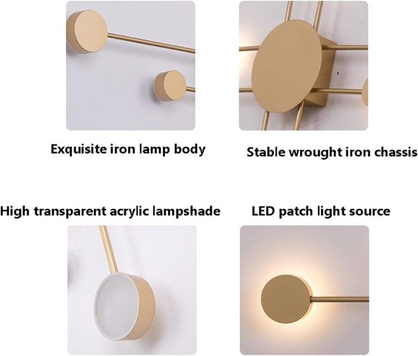 LED аплик Premium DM2627 Златен – Геометричен дизайн и неутрално осветление, перфектен за съвременни стаи