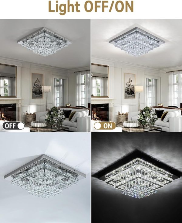 Елегантен LED csillár 50x50см DM 1102-500F с блестящ дизайн и кристали – Луксозно осветление за съвременни пространства
