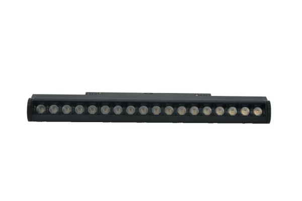 Модерна въртяща се LED решетка с магнитна шина 18W черна – вградена неутрална светлина за съвременни среди