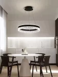 Луксозен LED пендел полилей DM1437BK Черен – Регулируем и многофункционален, идеален за модерни всекидневни и офиси