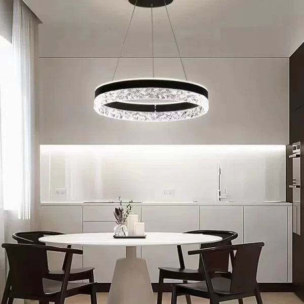 Луксозен LED пендел полилей DM1437BK Черен – Регулируем и многофункционален, идеален за модерни всекидневни и офиси