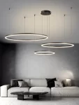 Луксозен висящ csillár с LED пръстени DM3651/40+60+80cm кафяв – съвременен дизайн и елегантно осветление, идеален за изискани интериори